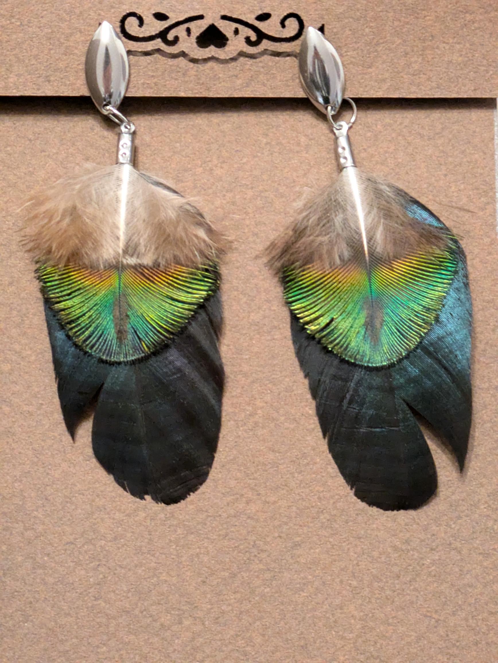 BO paon verte sur coq noire